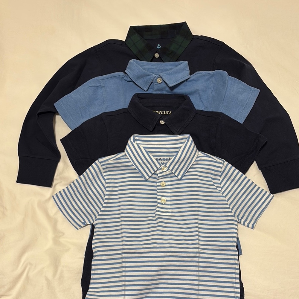 Crewcuts Boys Polo Shirt Bundle - Blue and Striped